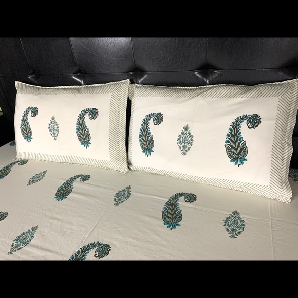 Indian Hand Block Print Cotton Flat sheet - Picture 6 of 10